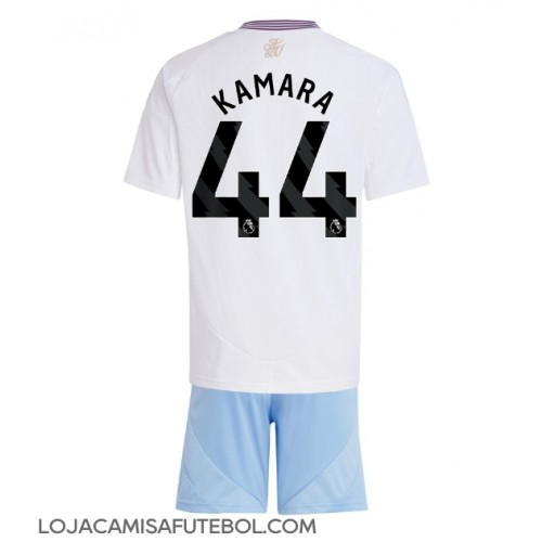 Camisa de Futebol Aston Villa Boubacar Kamara #44 Equipamento Secundário Infantil 2024-25 Manga Curta (+ Calças curtas)